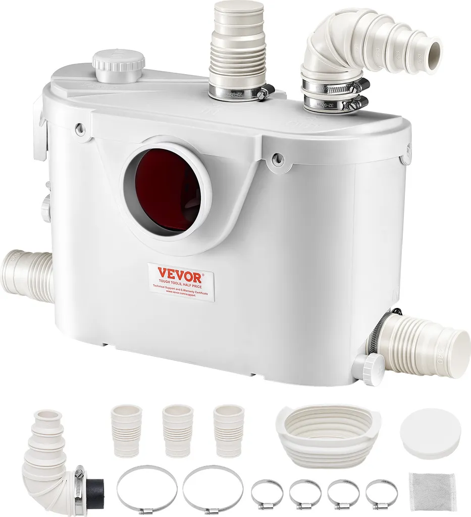 Pompe évacuation pour toilettes et douches en sous-sol débit 110L/min
