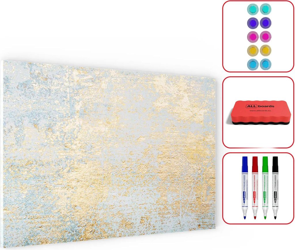 Tablica na magnesy METALboards,  złoty beton 90x60 cm + Zdjęcie produktu 