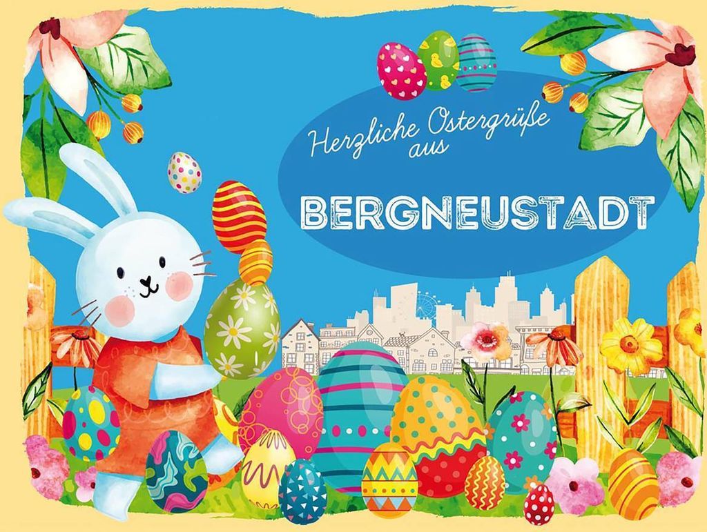 vianmo Holzschild 30x40 cm Ostern Ostergrüße BERGNEUSTADT