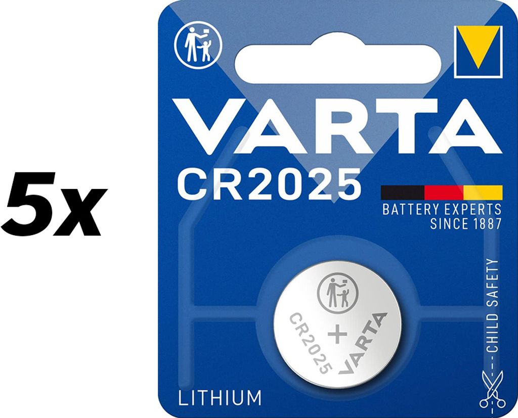 Varta CR2025 Lithium Batterie im 5er Sparpack Produktbild 
