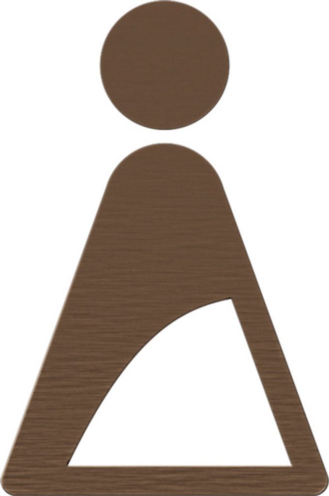 Damen WC Piktogramm Edelstahl mehrere Farbvarianten, Farbe:Bronze