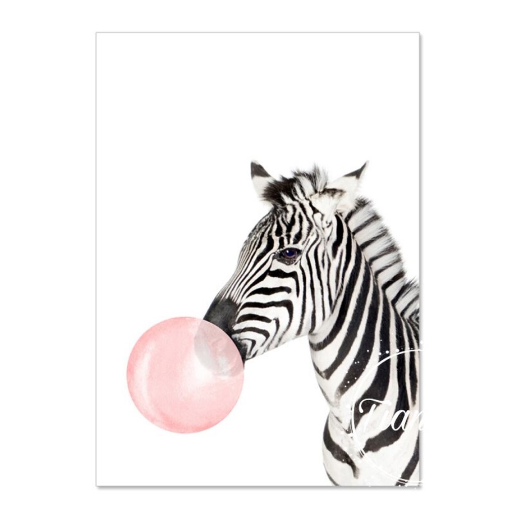 TPFLiving Kunstdruck LW-1304 (OHNE RAHMEN) Poster - Leinwand - Wandbild - Hochauflösender Giclée-Druck, langlebig und hochwertig - Giraffe, Zebra...
