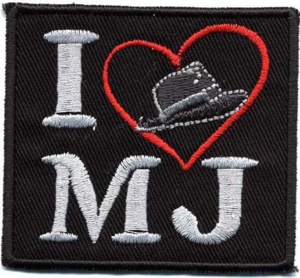 Aufnäher - I Love MJ - 01756 - Gr. ca. 6,5 x 5 cm - Patches Stick Applikation