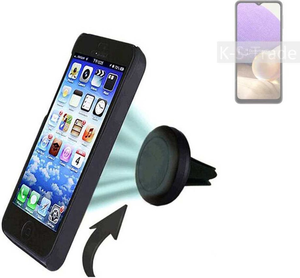 K-S-Trade Kompatibel mit Samsung Galaxy A32 5G Auto Handy Halterung KFZ Halter Lüftungsgitterhalterung Air Vent mount Smartphone Halter