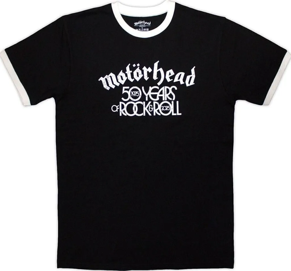 T-shirt Motörhead 50 Ans Ringer M - Coton Durable Anti-Déformation Noir