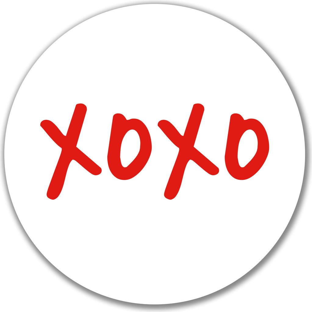 Huuraa Aufkleber XOXO Kuss 10cm rund Sticker Geschenkidee