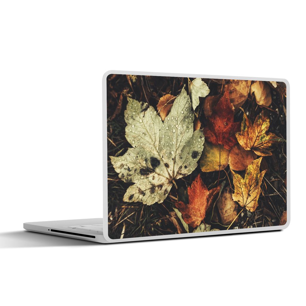 MuchoWow Laptop Aufkleber Sticker Cover Herbstblätter - Herbst - Jahreszeiten - Natur 31x22.5 cm - Laptop-Deko