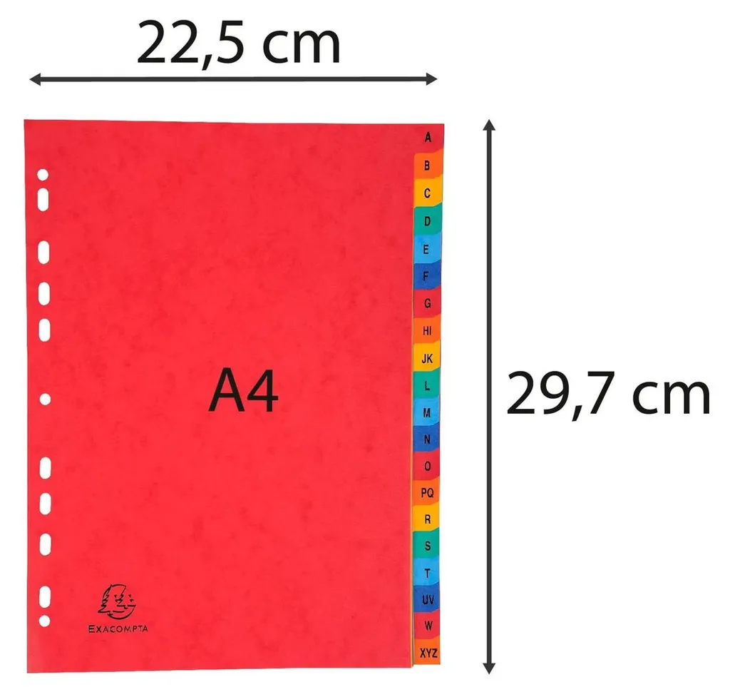 Intercalaires A4 Colorspan 225g Très Robustes 20 Onglets Multicolore - 4
