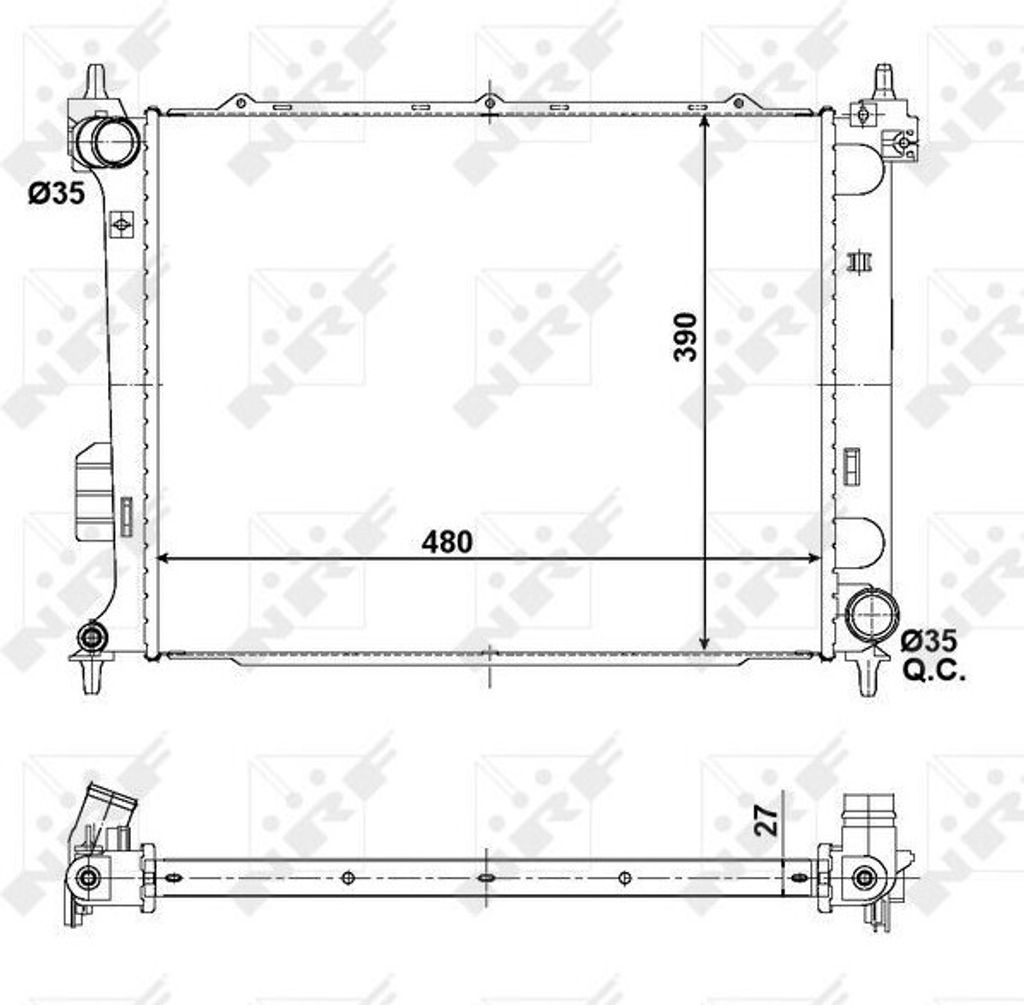 NRF 56057 - OE 253101J200 Kühler, Motorkühlung für i20 (PB)