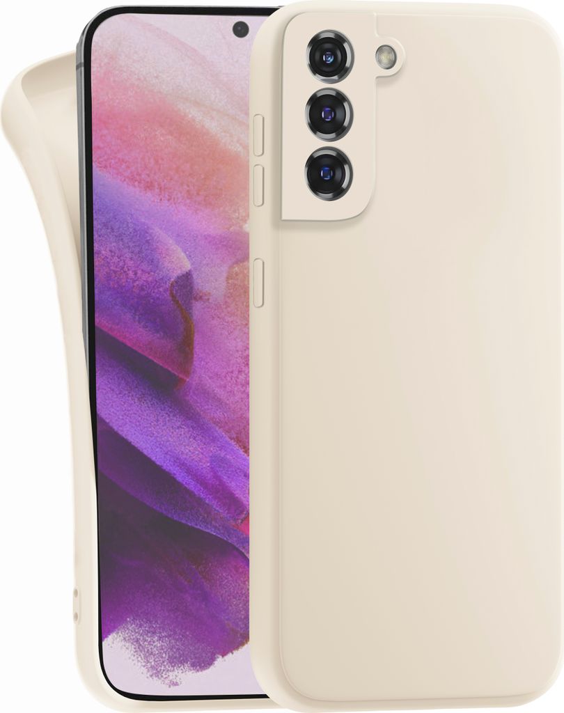 Hülle für Samsung Galaxy S21 - Handyhülle mit Kameraschutz Cover aus Silikon in Eierschale