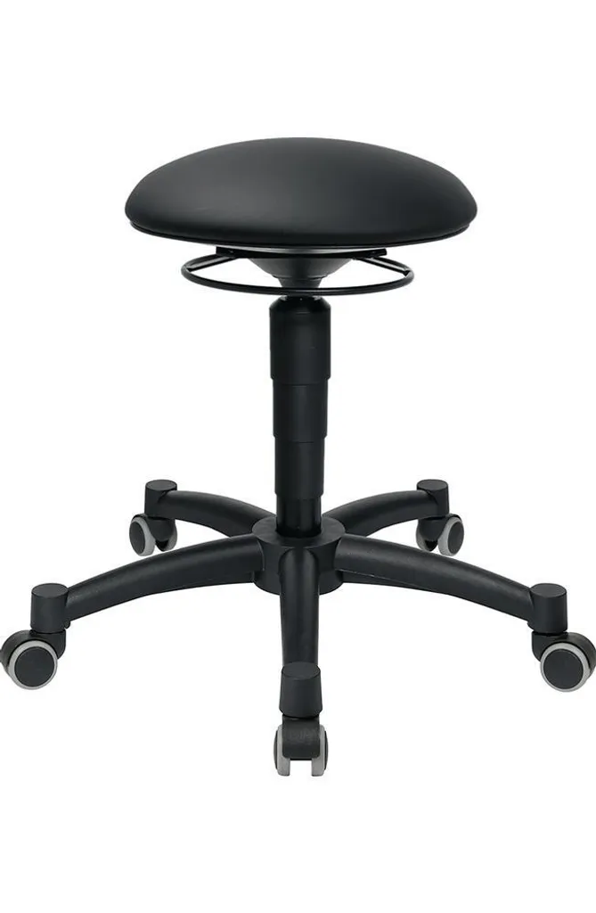 Sgabello Topstar Body Balance: Ergonomia 3D e Design Nero h420-550mm