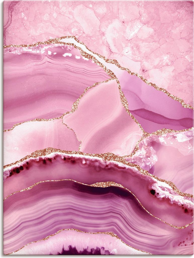 ARTland Leinwandbild Pink Marmor Größe: 45x60 cm