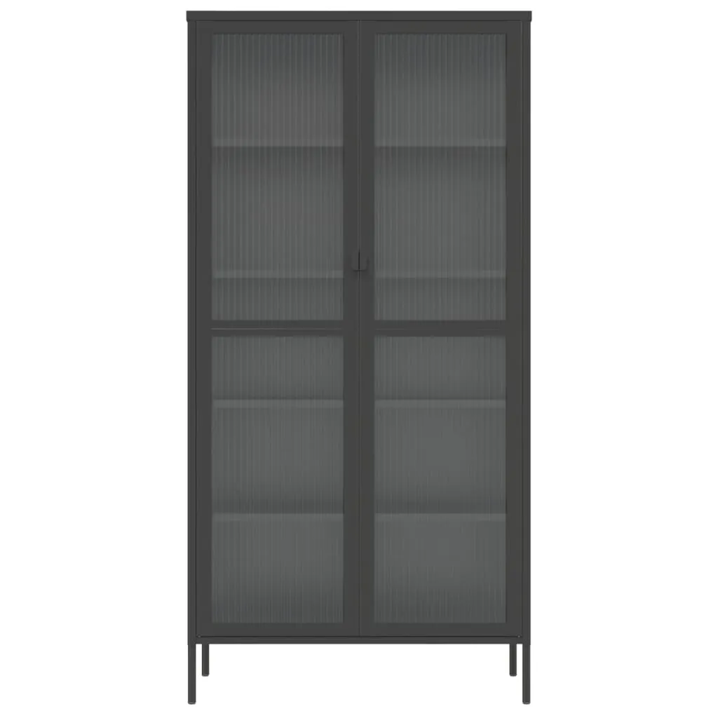 Armoire Vitrée Noire 180 cm : Solution de Rangement Stable et Durable - 7