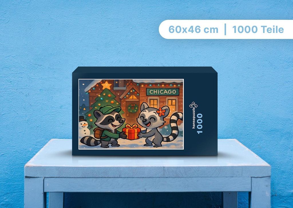 hansepuzzle 111316 - Rocco und Lulu Puzzle, 1000 Teile, Kinder, 60,0 x 46,0cm mit hochwertiger Aufbewahrung, Kartonbox & Beutel