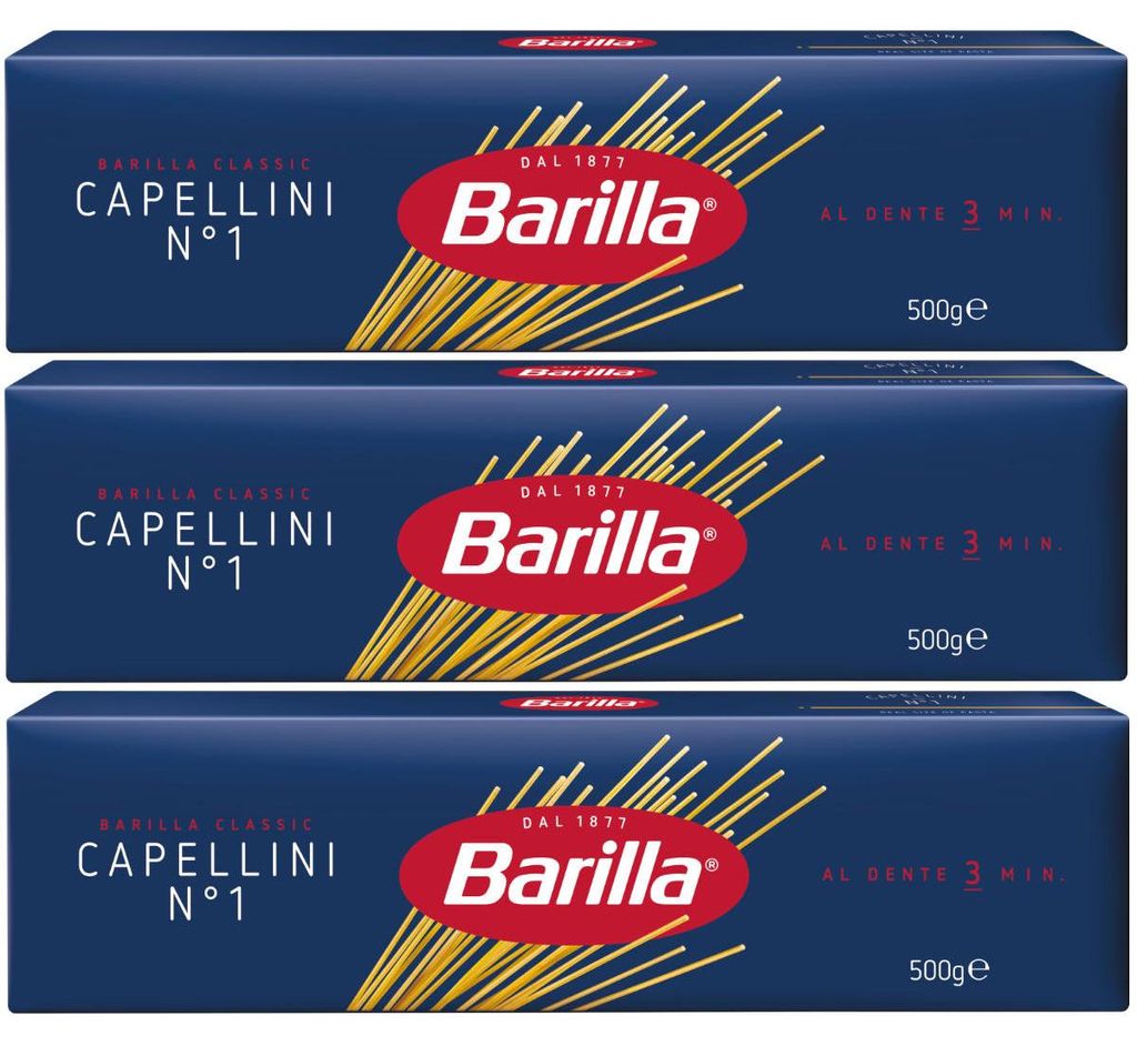 Barilla Nudeln Capellini Nummer 1 Hartweizengrieß 500g 3er Produktbild 