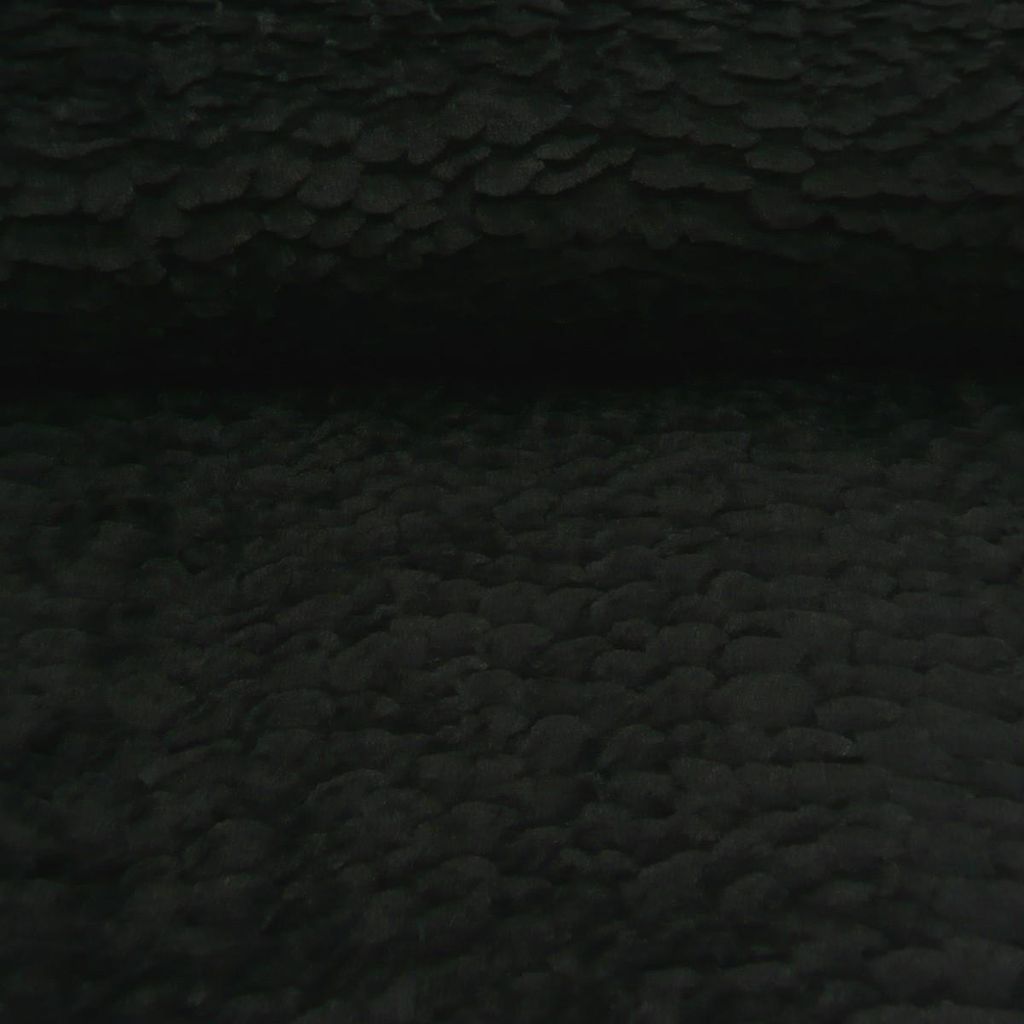 Fell Stoff Meterware Kunstfell Wellen schwarz