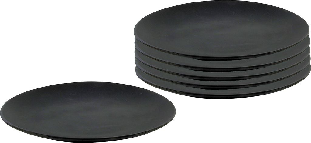 Porzellan Speiseteller 26,5 cm schwarz - 6er Set - Produktbild 