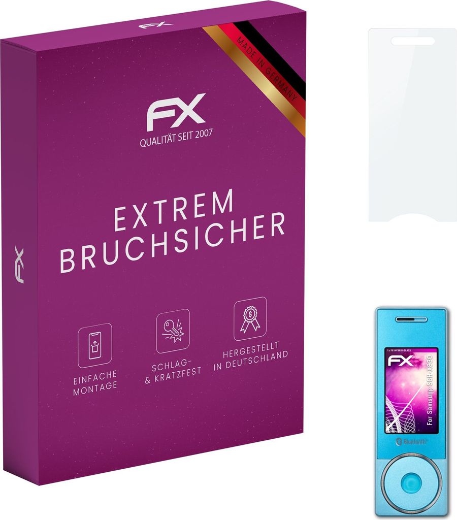atFoliX FX-Hybrid-Glass Displayfolie kompatibel mit Samsung SGH-X830 Glasfolie