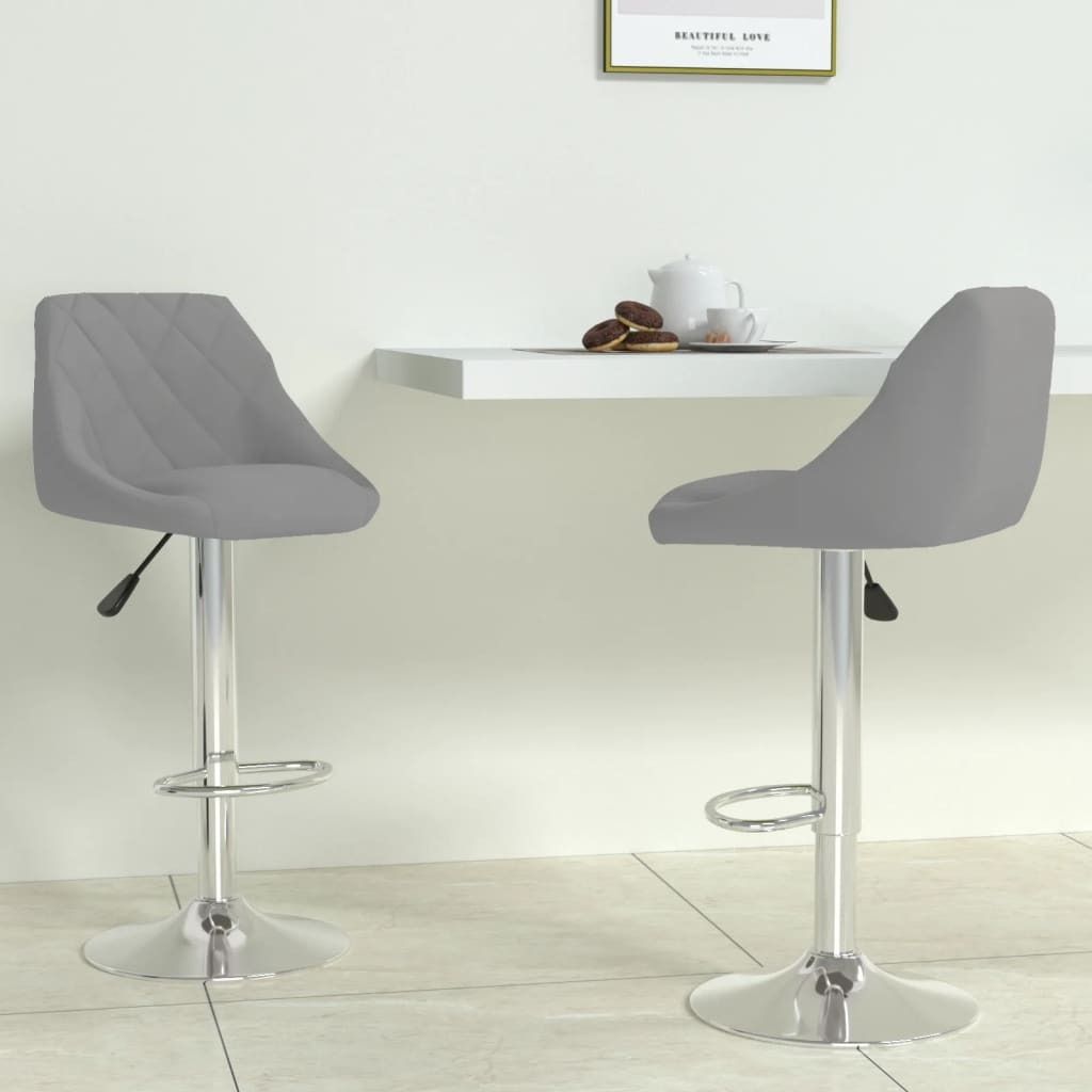 Maison Exclusive - Barhocker 2 Stk. Hellgrau Samt