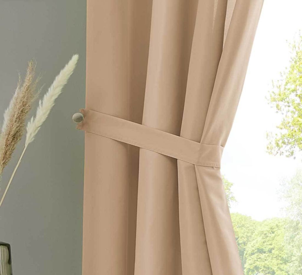 2er Set Vorhänge Schal Ösen »Berlin« HxB 145x140 cm Sand Produktbild 