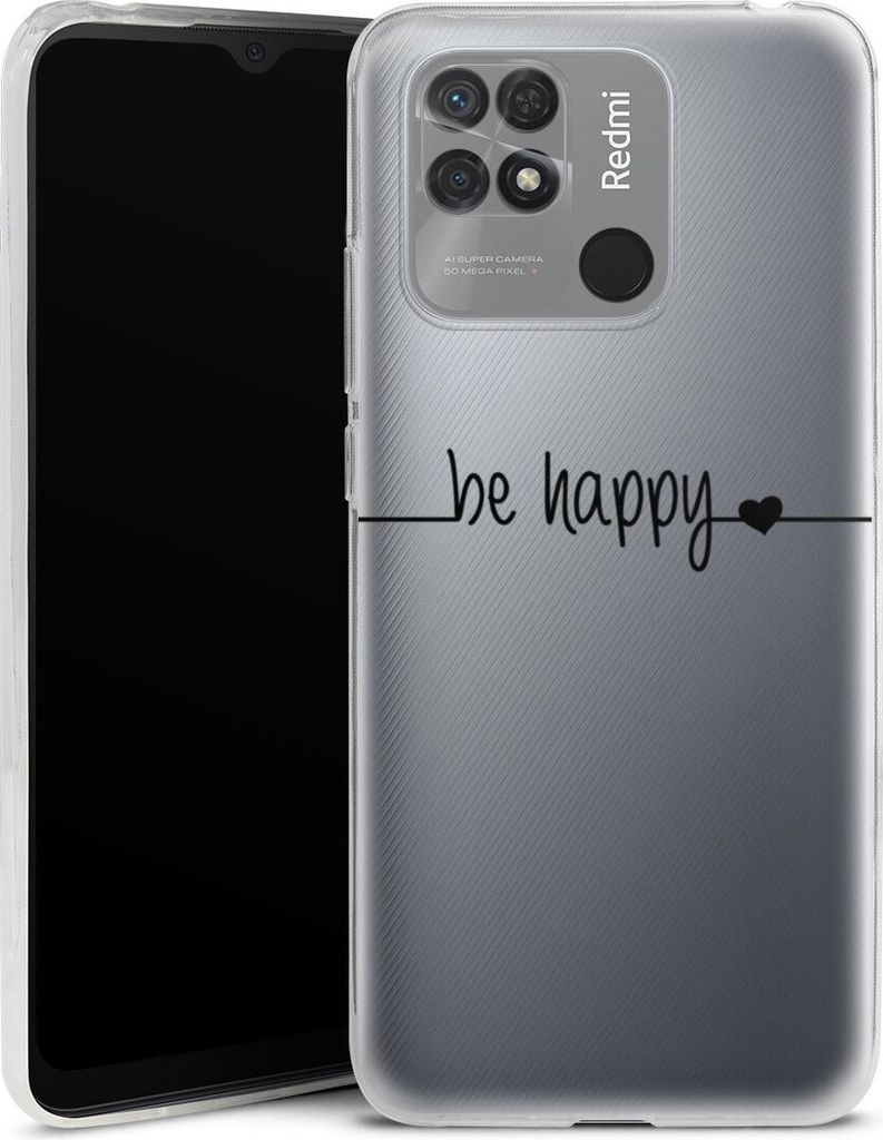 DeinDesign Slim Hülle für Xiaomi Redmi 10C Silikon Case Ultra Dünn Handyhülle Glück Statement Motiv ohne Hintergrund
