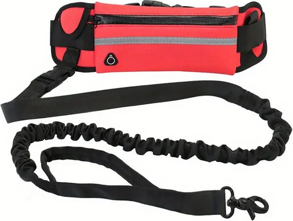 Set Guinzaglio Canicross Ammortizzato Rosso - Alta Resistenza e Comfort