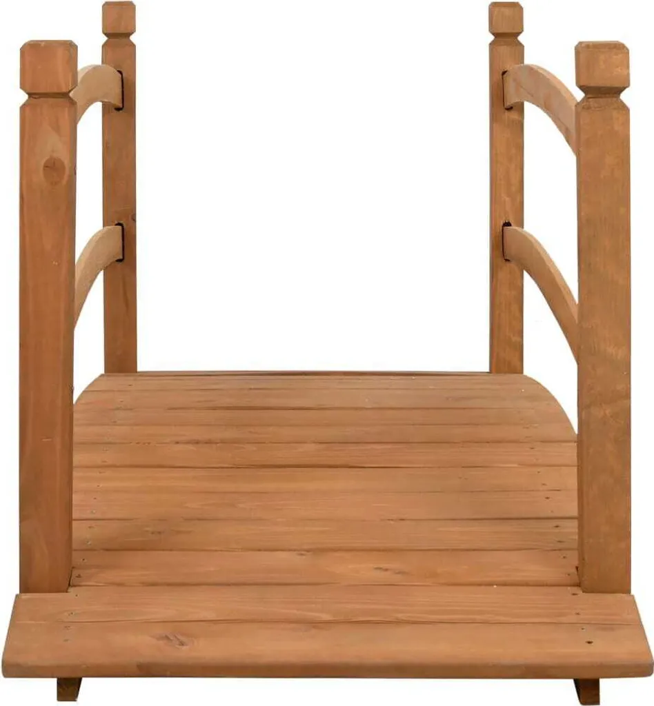 Pont de Jardin Robuste en Sapin Massif avec Garde-corps Latéraux 140cm