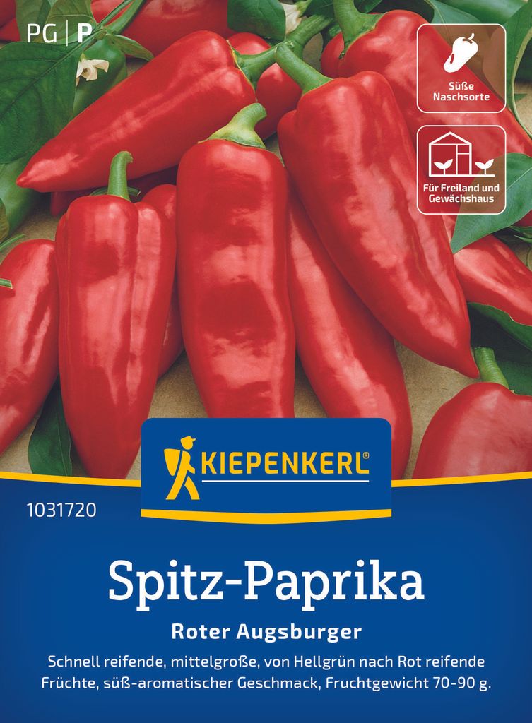 Kiepenkerl Spitz-Paprikasamen Roter Augsburger Capsicum annuum 7 Pflanzen