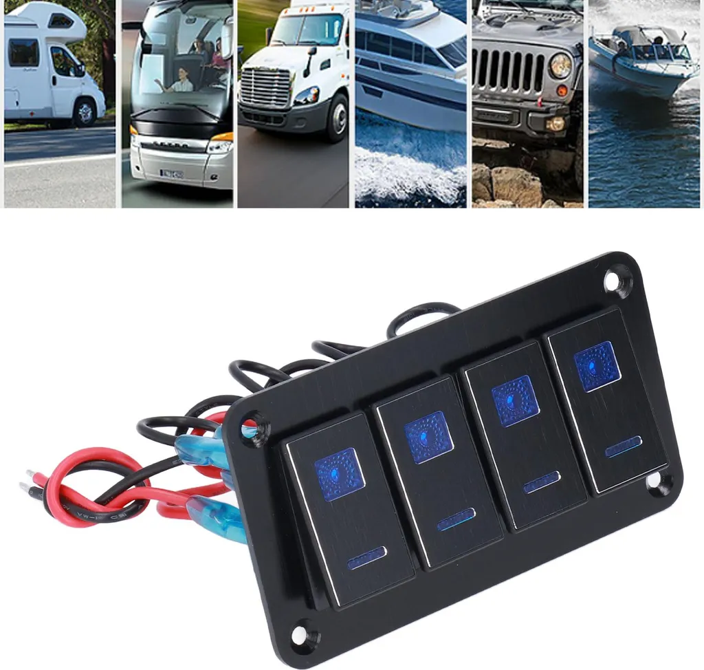 Interrupteur à bascule étanche IP65 avec LED pour modification marine 24V