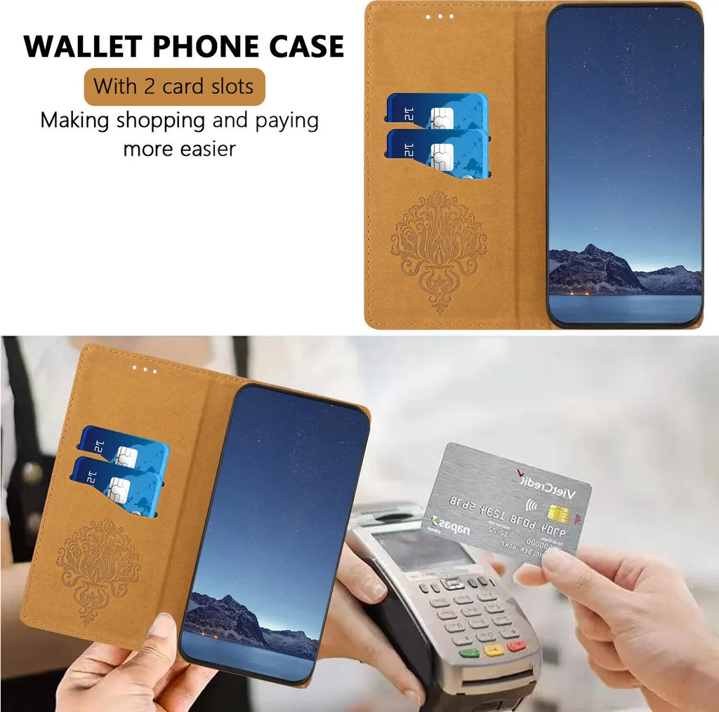 Cover a Libro Moto G42 Blu - Custodia Professionale in Pelle con Stand - 4
