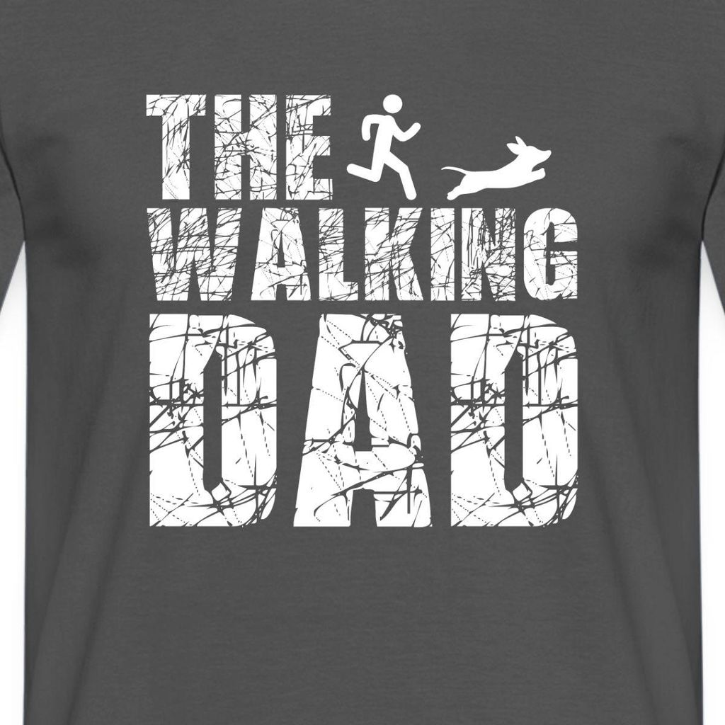 Spreadshirt The Walking Dad | Papa Mit Hund Männer T-Shirt, S, Anthrazit