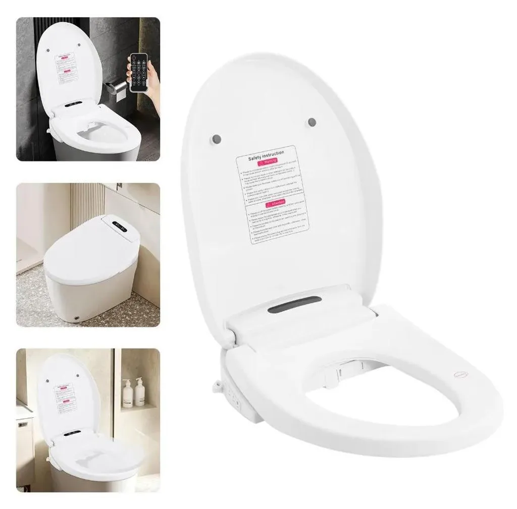 Siège de WC Bidet Électrique Allongé - Chauffant avec Télécommande Blanc - 8