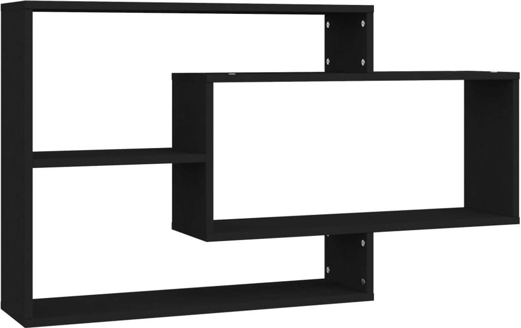 vidaXL Wandregale Schwarz 104x20x58,5 cm Holzwerkstoff