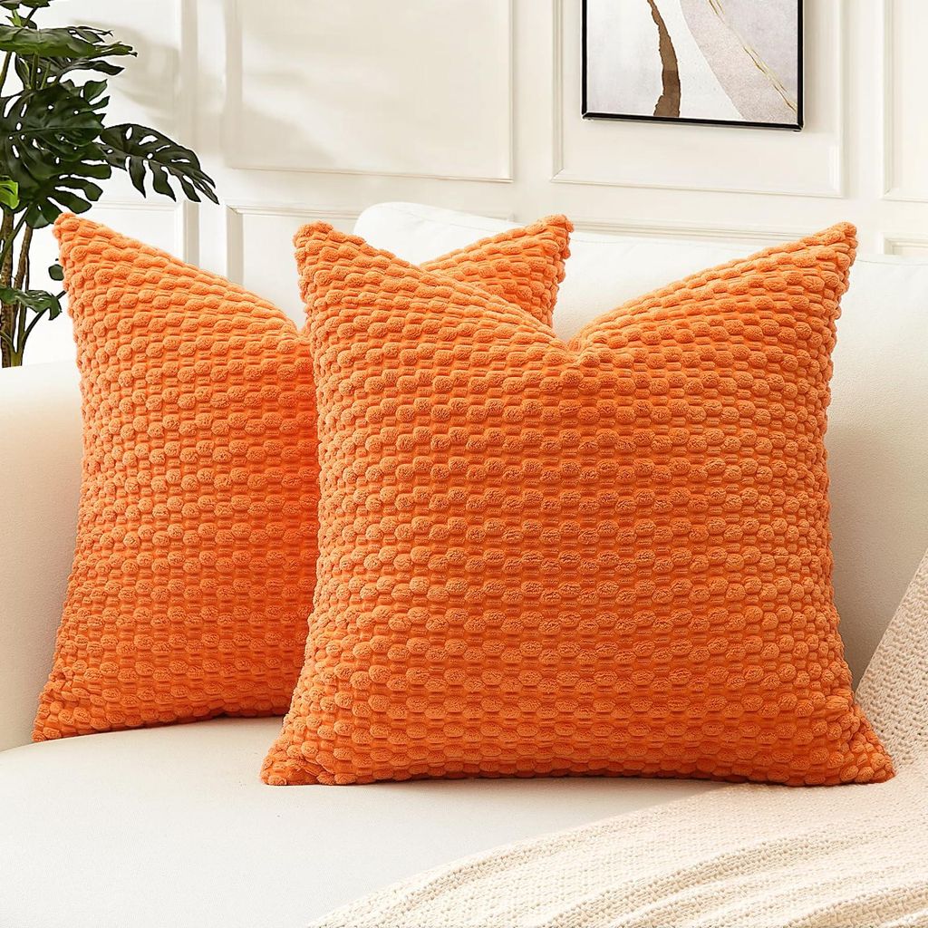 Kissenbezug aus Cord, strukturiert, 40 x 40 cm, geometrisches Muster, weiche Sofakissen, Kissen für Sofa, Schlafzimmer, Wohnzimmer, Büro, Zuhause...