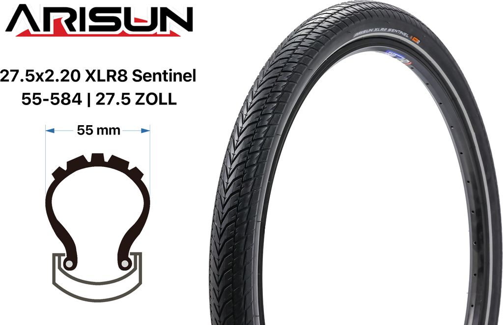 27.5 Zoll Fahrrad Reifen 27.5x2.2 Arisun XLR8 Sentinel Produktbild 