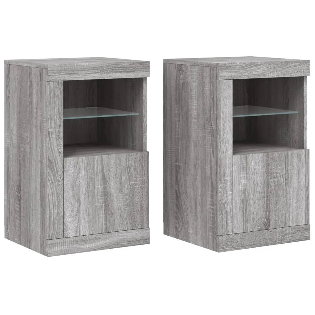 Mobili da Gaming LED 2 pz Grigio Sonoma: Supporto PC e Console