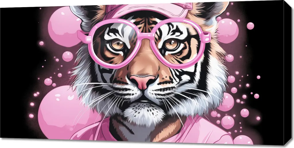 Décoration Murale Tigre Humain Image de 100x50 cm sur Toile Premium