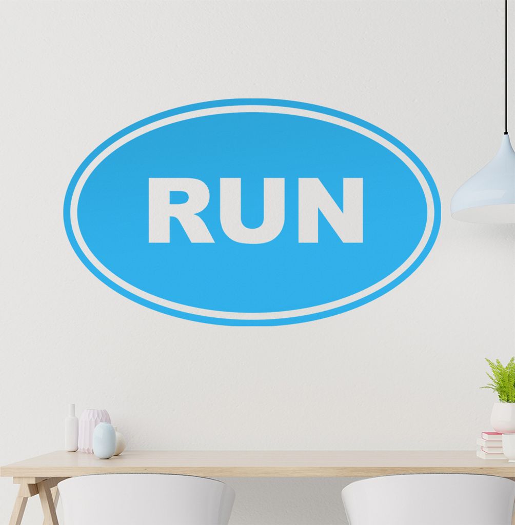 run Wandtattoo in 6 Größen - Wandaufkleber Wall Sticker - Dekoration, Küche, Wohnzimmer, Schlafzimmer, Badezimmer