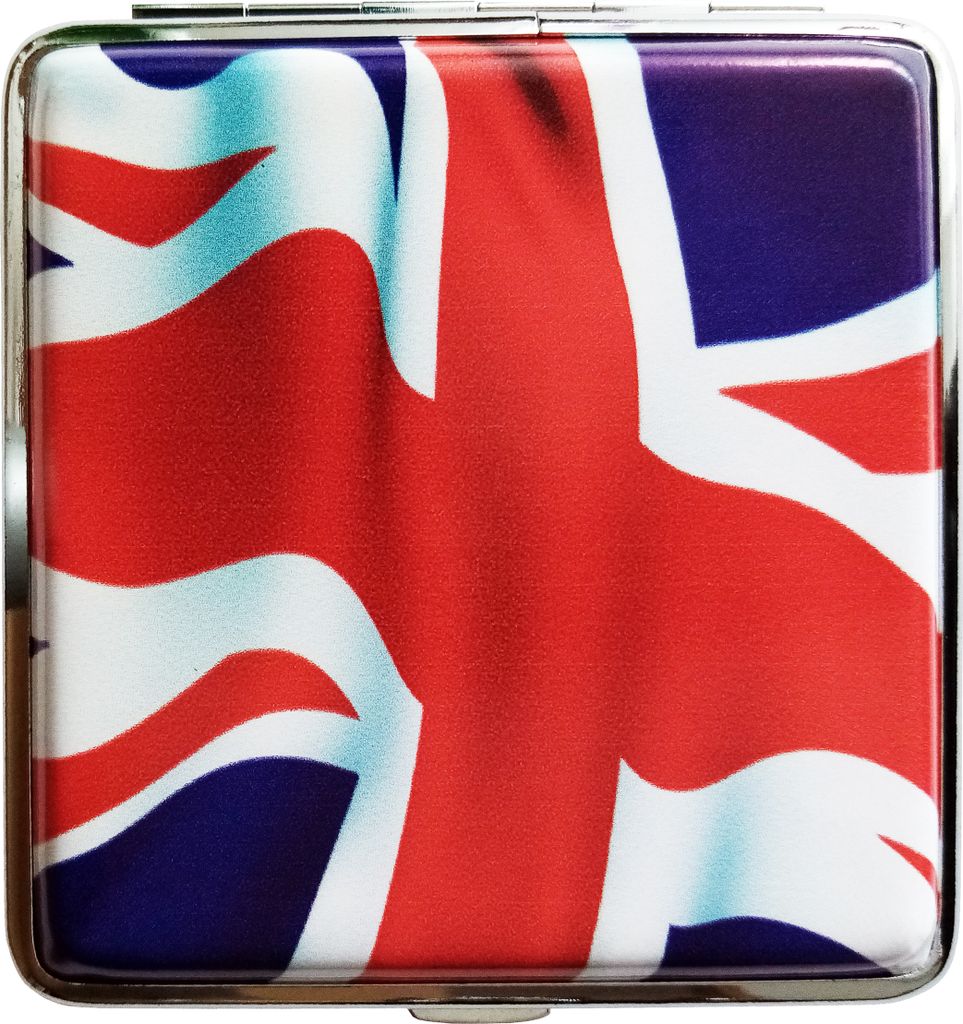 ZIGARETTENETUI England Fahne für 20 Zigaretten Leder Etui Zigarettenbox Case Zigarettendose Dose 75 (wehende)