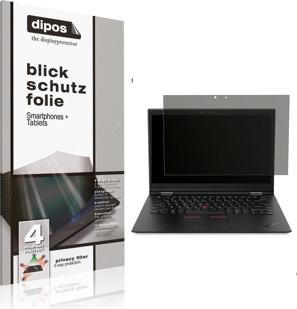 Blickschutzfolie für Lenovo X1 Yoga Tablet Gen 3 20LES 14 Zoll matt Schutzfolie Folie Display Schutz dipos