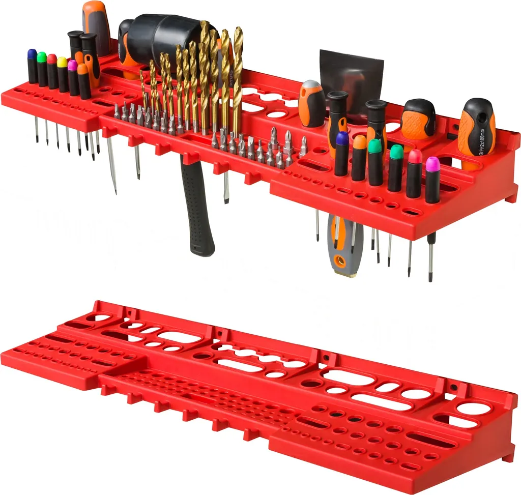 Paroi d'outils extra-résistante 156x78cm avec 60 bacs à bec modulables - 7