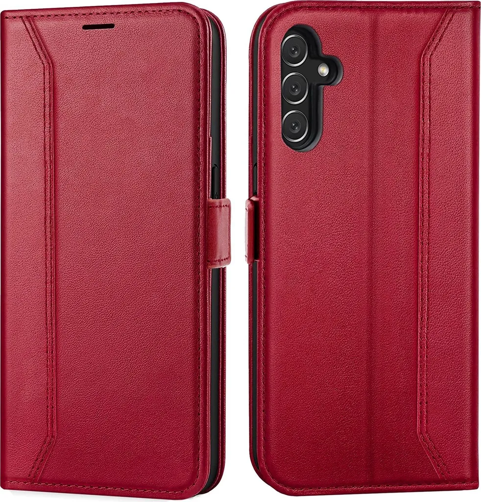 Custodia Samsung Galaxy A34 5G Rossa | Cover a Libro in Pelle Antiurto