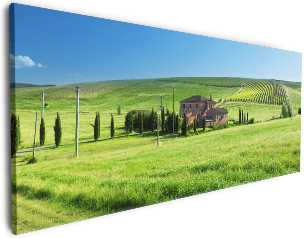 Wallario Premium Leinwandbild Farm in der Toskana in Größe Produktbild 