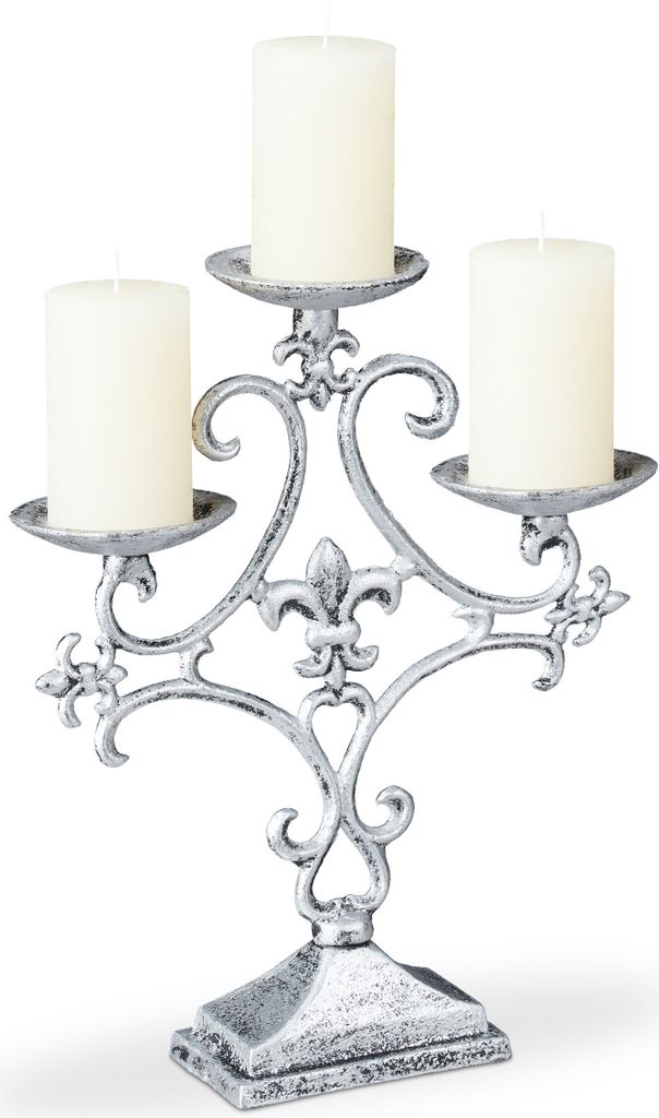 relaxdays Kerzenständer dreiarmig