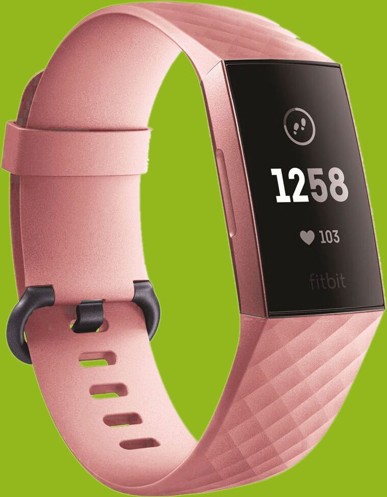 Für Fitbit Charge 3 / 4 Kunststoff / Silikon Armband für Männer / Größe L Pink Uhr