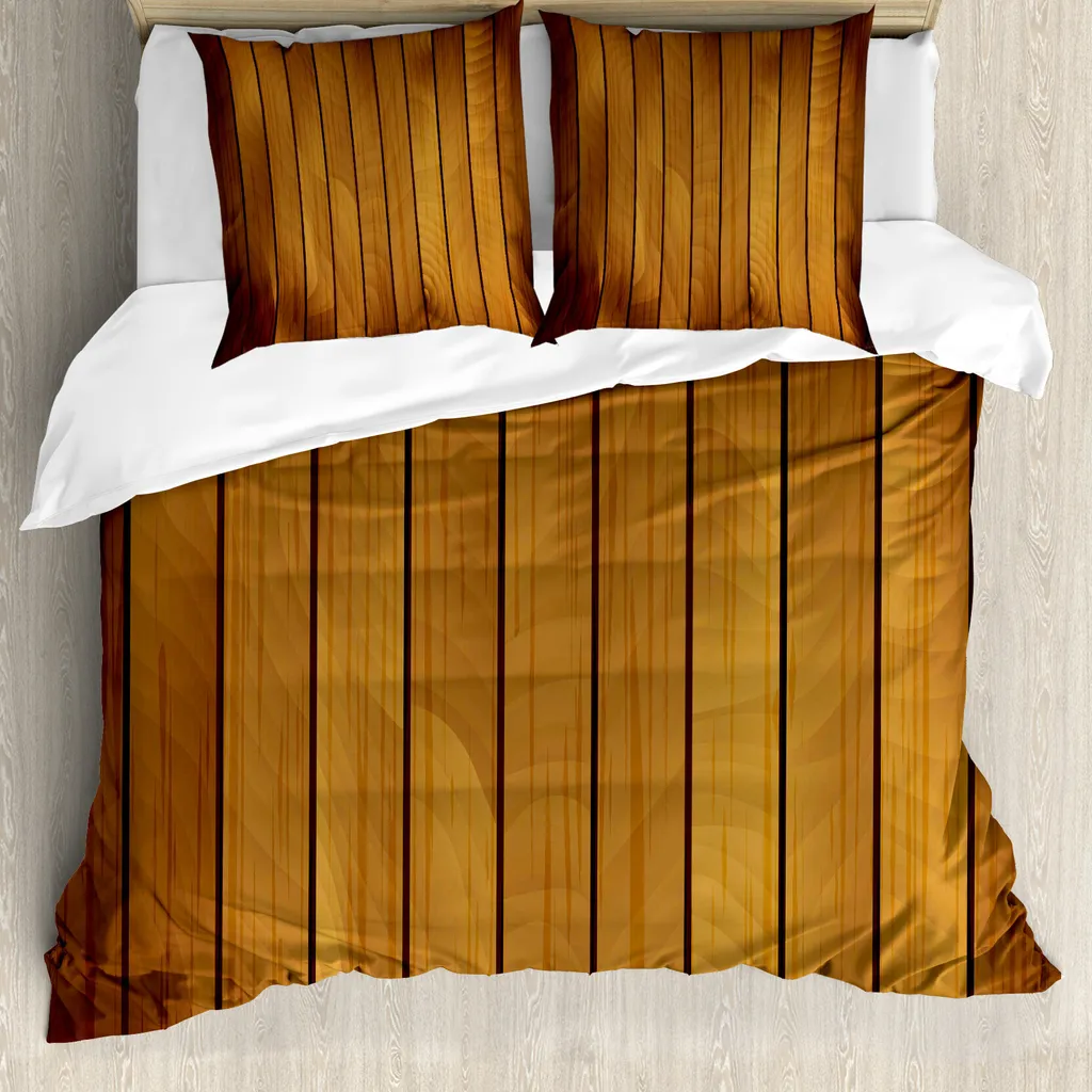 Copripiumino Design Moderno 200x200 Marrone Legno ABAKUHAUS