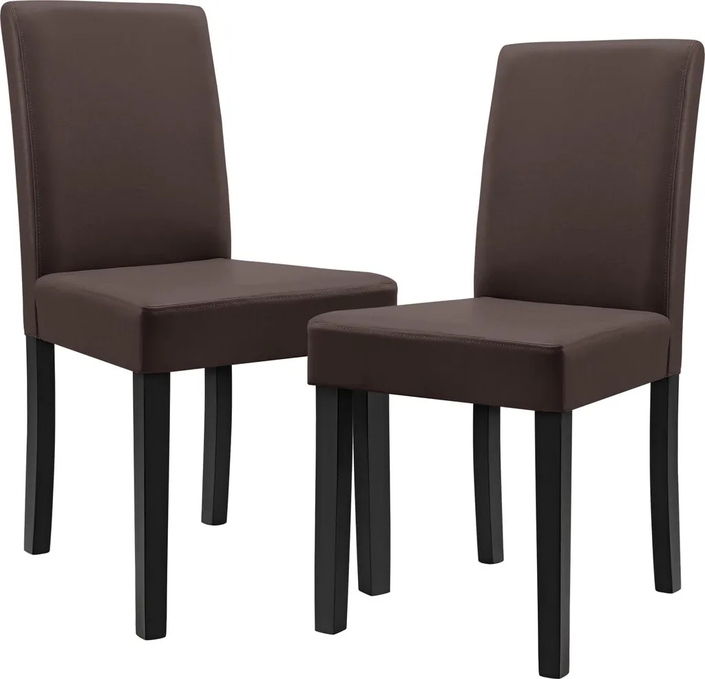 Chaise de salle à manger Hamburg lot de 2 en similicuir marron