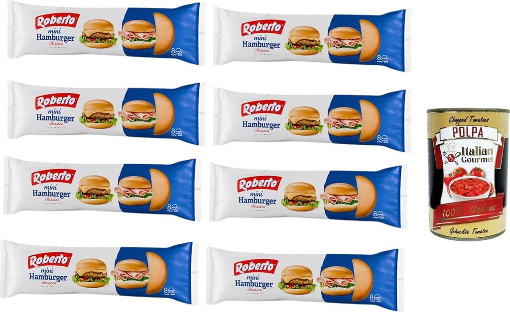 Roberto Mini Hamburger Brötchen 8x200g (64 Mini-Buns) weich Produktbild 