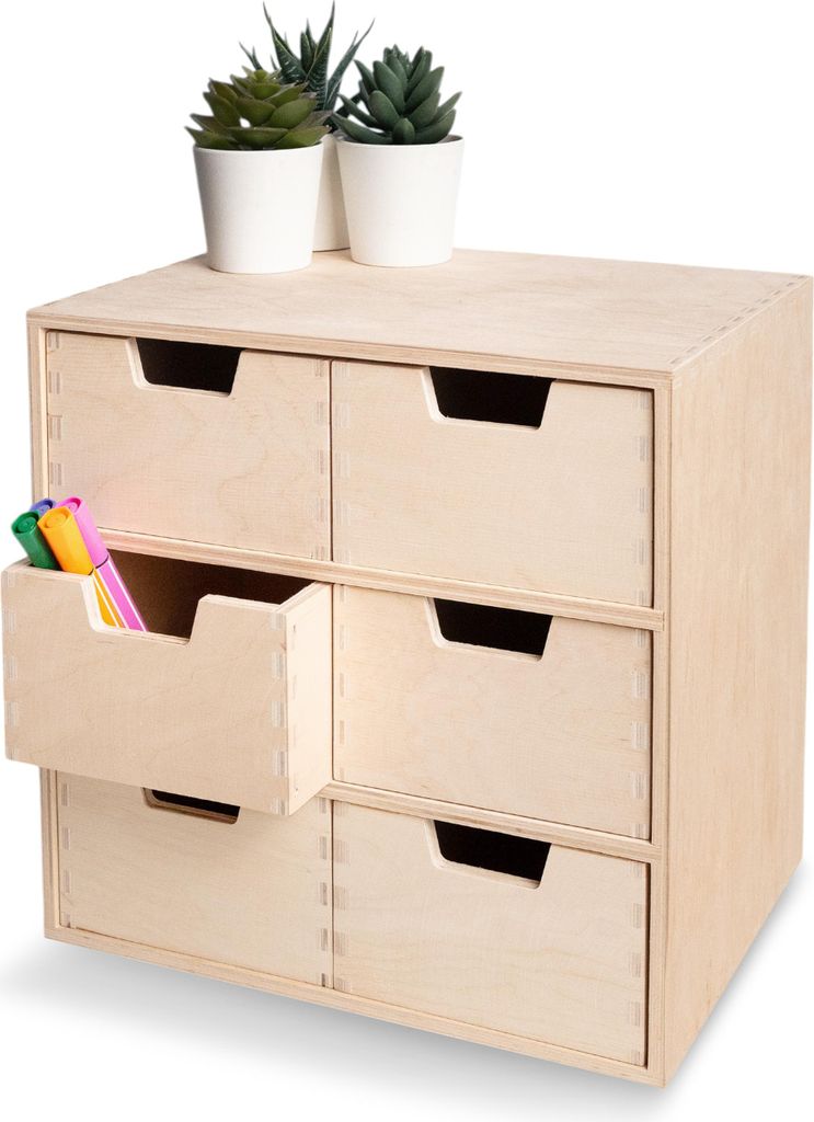 Creative Deco Petite Commode Bois 6 Tiroir 28,5 x 20 x Image du produit 