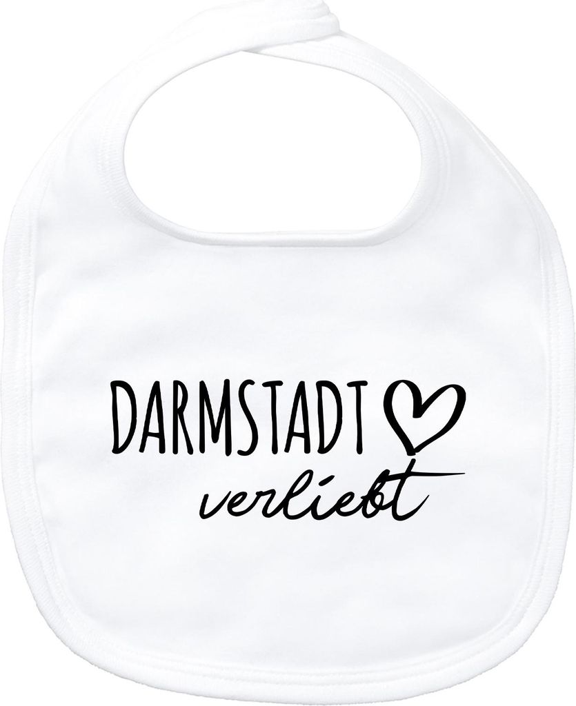 Huuraa Baby Lätzchen Darmstadt verliebt White Klettverschluss Baumwolle Latz Geschenkidee